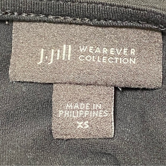 J Jill Wearever Black Layered Crochet Trim Sleeveless Dress XS Travel Boho - Picture 6 of 9